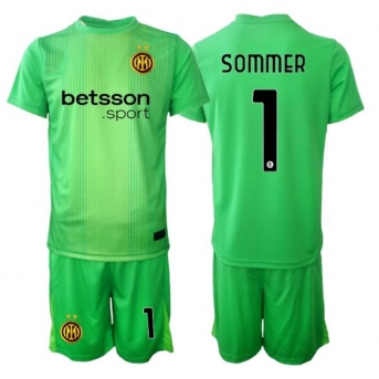 Billige Fotballdrakt Inter Milan Yann Sommer #1 Keeper Replika Tredjedraktsett Barn 2025-26 Kortermet (med bukser)